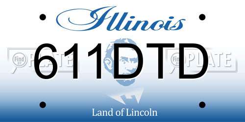 611DTD Illinois License Plate