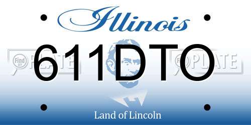 611DTO Illinois License Plate