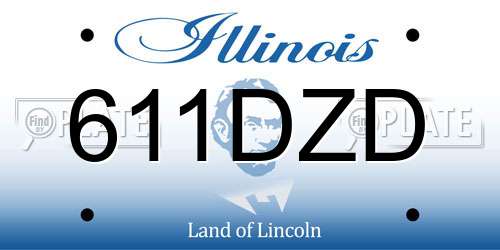 611DZD Illinois License Plate