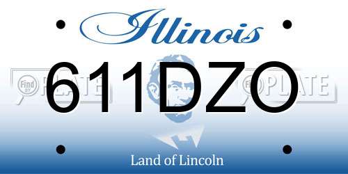 611DZO Illinois License Plate