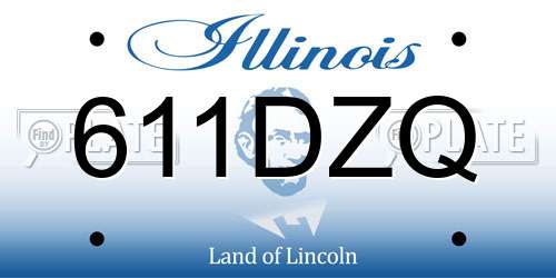 611DZQ Illinois License Plate