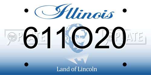 611O20 Illinois License Plate