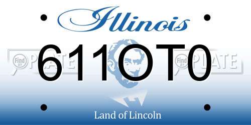 611OT0 Illinois License Plate