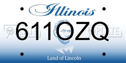 611OZQ Illinois License Plate