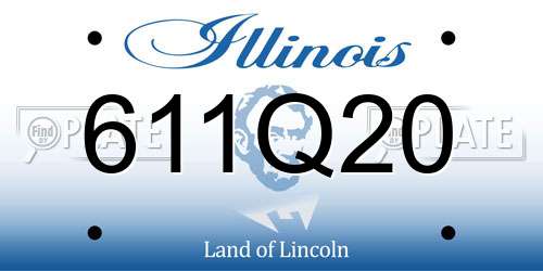 611Q20 Illinois License Plate