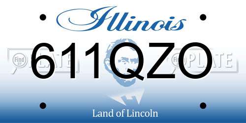 611QZO Illinois License Plate