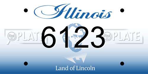 6123 Illinois License Plate