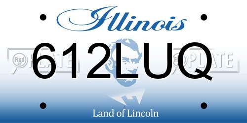 612LUQ Illinois License Plate
