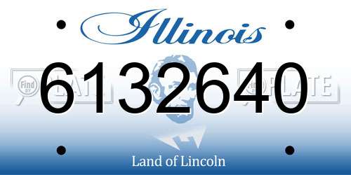 6132640 Illinois License Plate