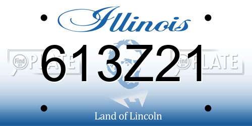 613Z21 Illinois License Plate