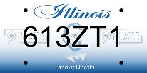 613ZT1 Illinois License Plate