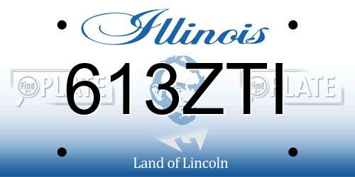 613ZTI Illinois License Plate