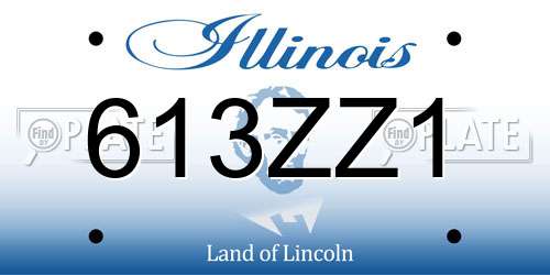 613ZZ1 Illinois License Plate