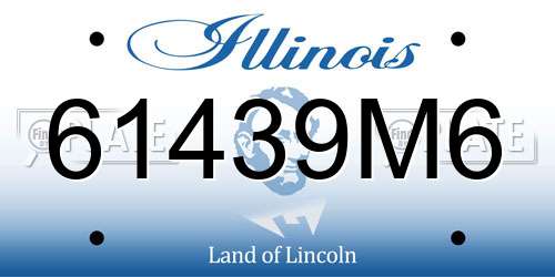 61439M6 Illinois License Plate