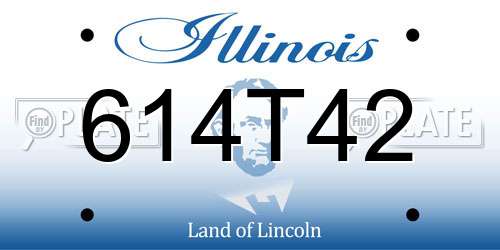 614T42 Illinois License Plate