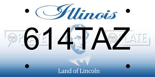 614TAZ Illinois License Plate