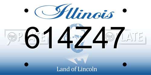 614Z47 Illinois License Plate