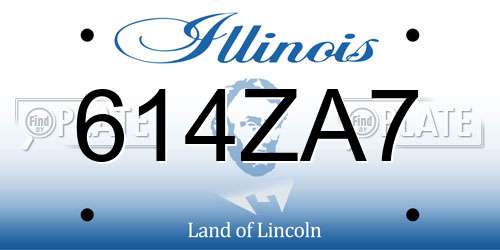 614ZA7 Illinois License Plate