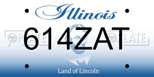 614ZAT Illinois License Plate