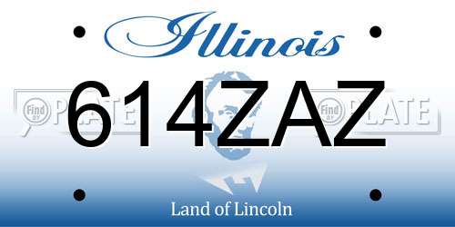 614ZAZ Illinois License Plate