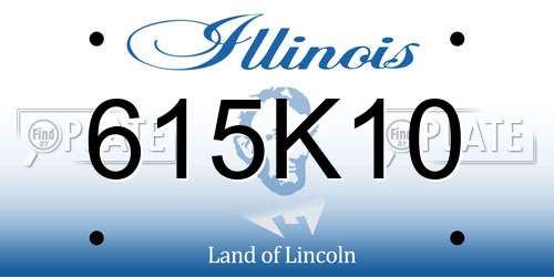 615K10 Illinois License Plate