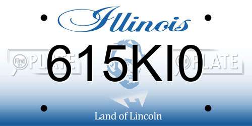 615KI0 Illinois License Plate
