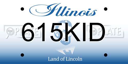 615KID Illinois License Plate