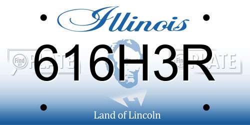 616H3R Illinois License Plate