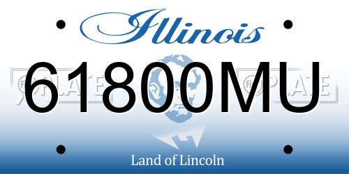 61800MU Illinois License Plate