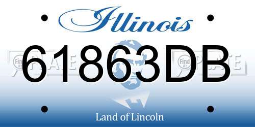 61863DB Illinois License Plate
