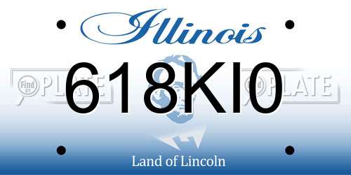 618KI0 Illinois License Plate