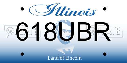 618UBR Illinois License Plate