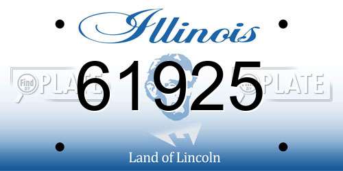 61925 Illinois License Plate