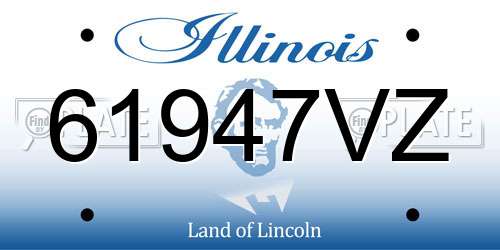 61947VZ Illinois License Plate