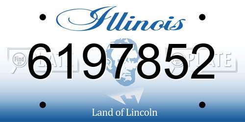 6197852 Illinois License Plate