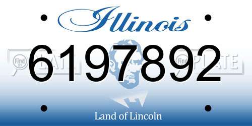 6197892 Illinois License Plate