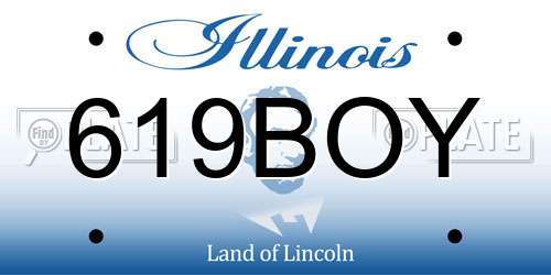 619BOY Illinois License Plate