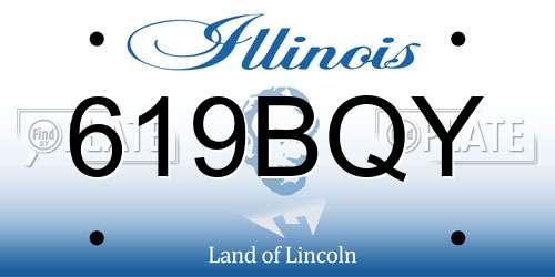 619BQY Illinois License Plate