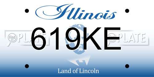 619KE Illinois License Plate