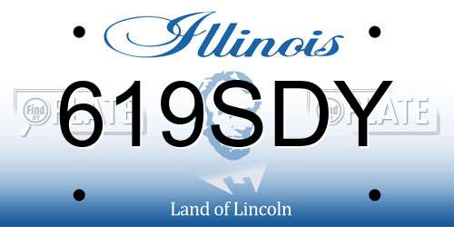 619SDY Illinois License Plate