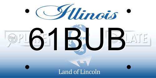 61BUB Illinois License Plate