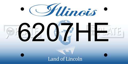 6207HE Illinois License Plate