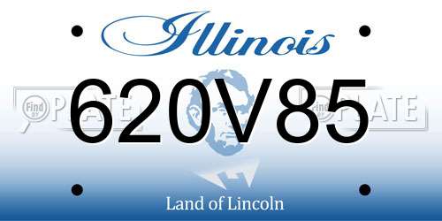 620V85 Illinois License Plate