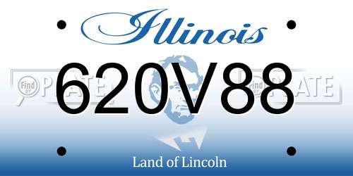 620V88 Illinois License Plate