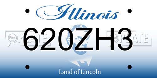 620ZH3 Illinois License Plate