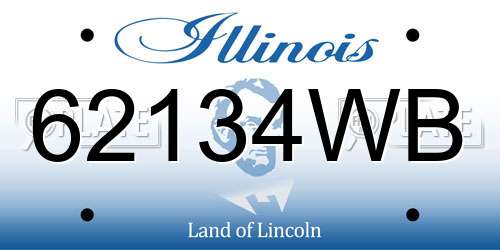 62134WB Illinois License Plate