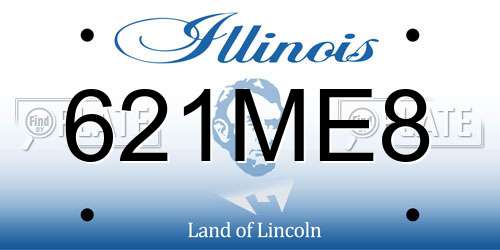 621ME8 Illinois License Plate