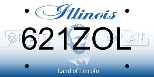 621ZOL Illinois License Plate