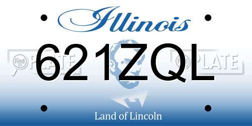 621ZQL Illinois License Plate