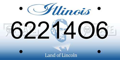 62214O6 Illinois License Plate